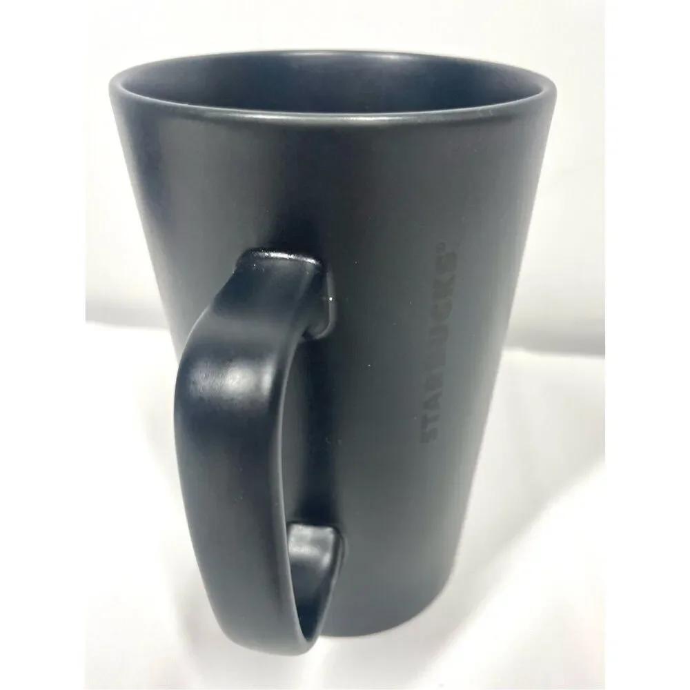 Starbucks World Globe Black Matte Tea Coffee Cup 16 fl oz New 2015